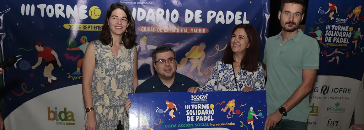 El III Torneo de Pádel Solidario recauda 5.365 euros para facilitar terapias acuáticas a personas con discapacidad