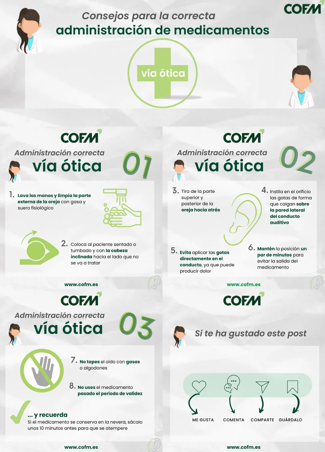 Consejos para la correcta administración de medicamentos vía ótica