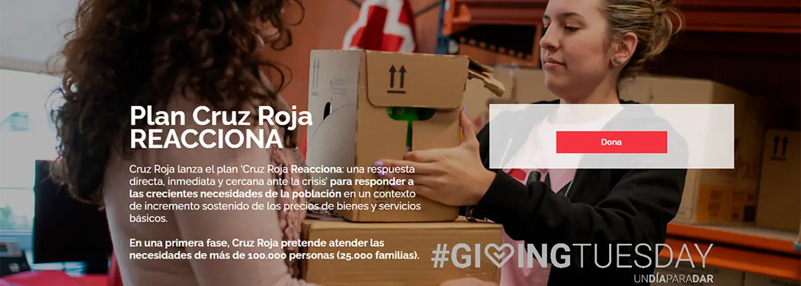 Cruz Roja promociona el Plan REACCIONA en #GivingTuesday