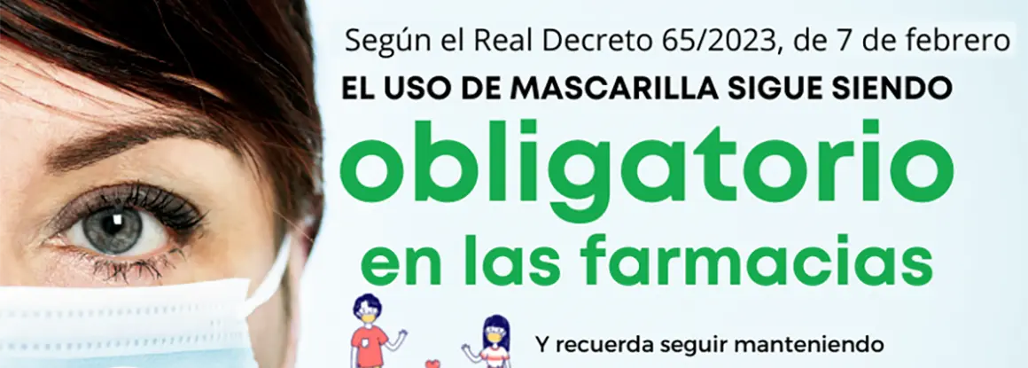 El uso de mascarilla sigue siendo obligatorio en las farmacias