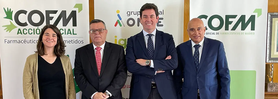 Los farmacéuticos madrileños y Fundación ONCE promoverán la inclusión social y el acceso universal a los servicios de la farmacia