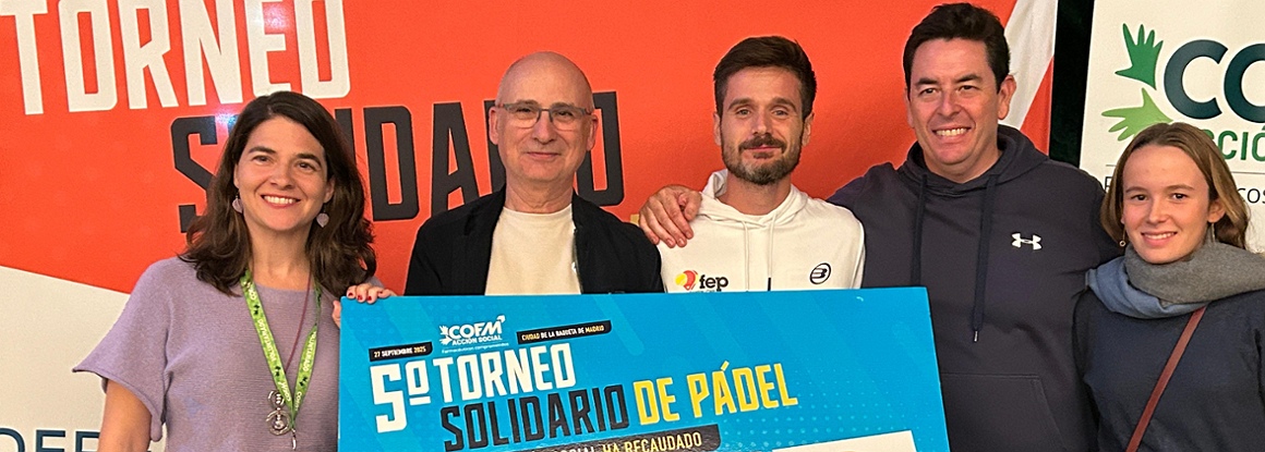 El 5º Torneo Solidario de Pádel del COFM recauda 7.080 euros para hacer frente al cáncer infantil